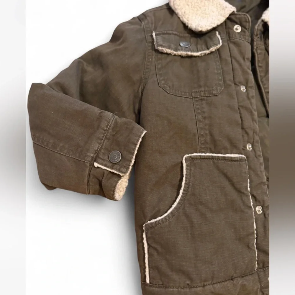 Little boys Gymboree Sherpa Collar Olive green Jacket